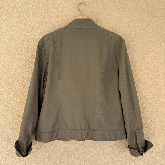 Kenzie cotton, lightweight, zip up jacket in sage | Sz 14 - Picture 6 of 8